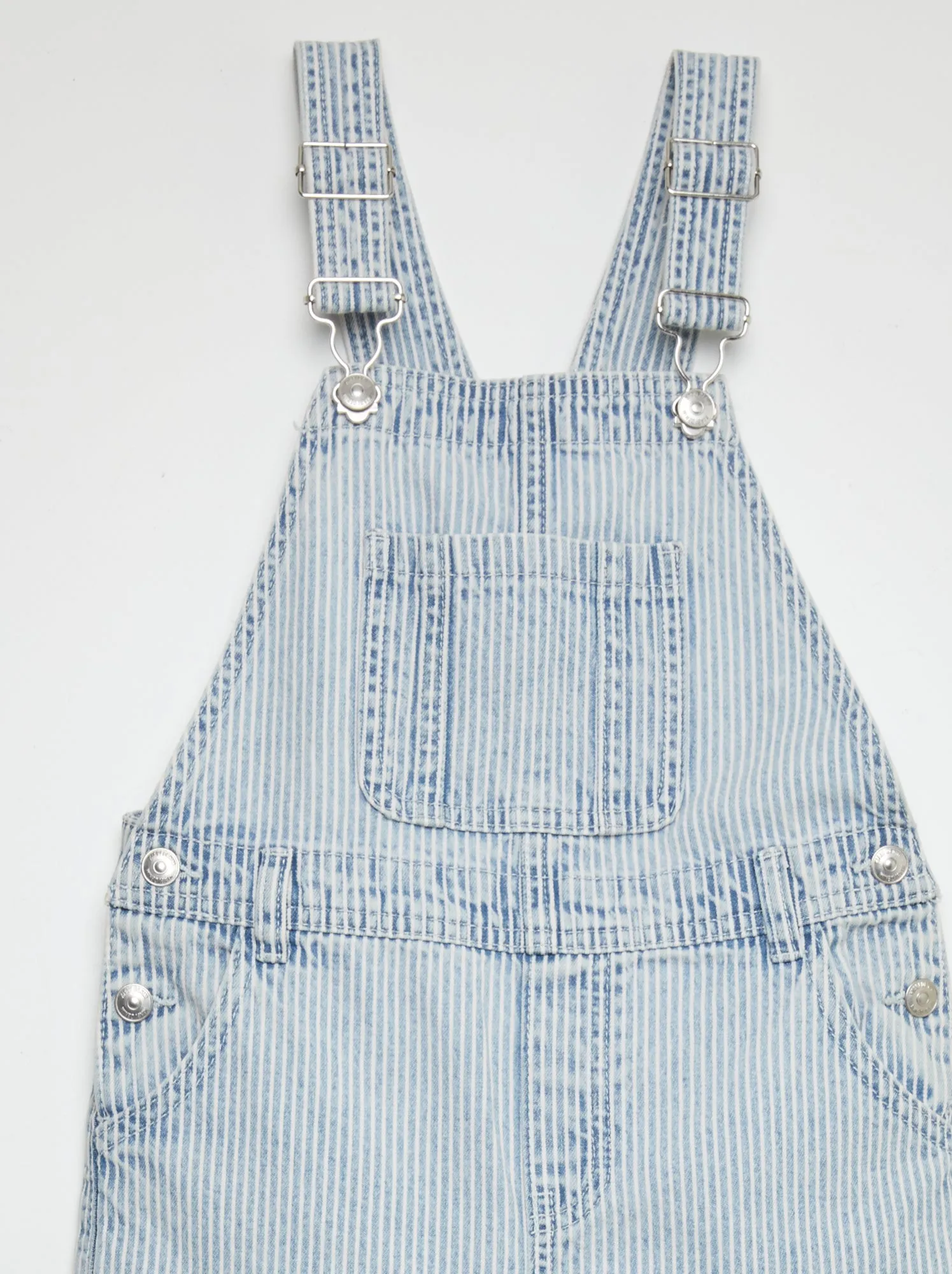Salopette in jeans a righe - BLU