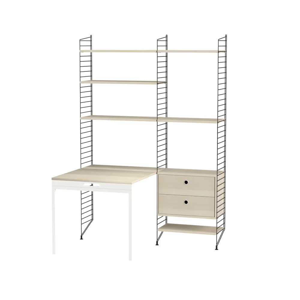 Scaffale da ufficio String frassino e nero - combinazione E.iq{font-size:18px}