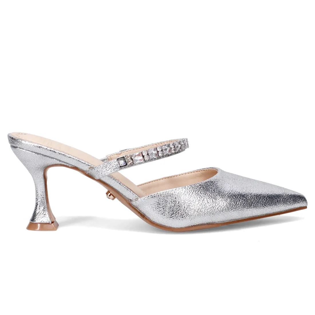 Scarpa con tacco TwentyFourHaitch Clotilde argento con pietre