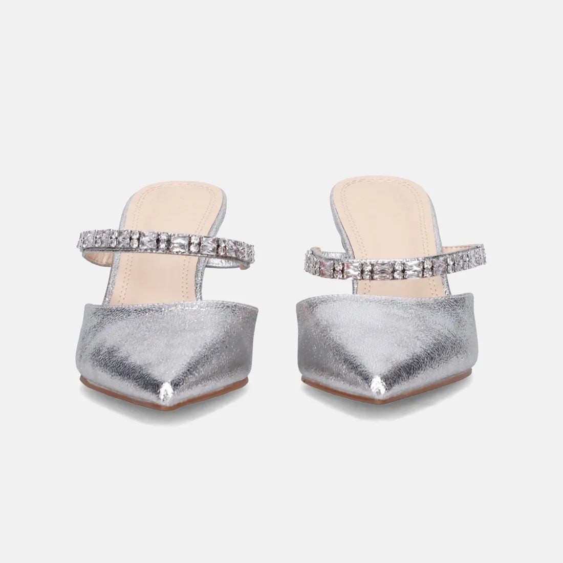 Scarpa con tacco TwentyFourHaitch Clotilde argento con pietre