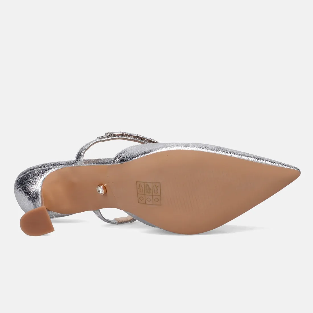 Scarpa con tacco TwentyFourHaitch Clotilde argento con pietre
