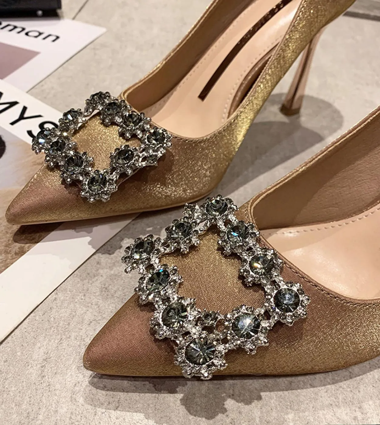 Scarpe eleganti Décolleté marroni con tacco a punta Scarpe da donna Décolleté marroni con punta a punta
