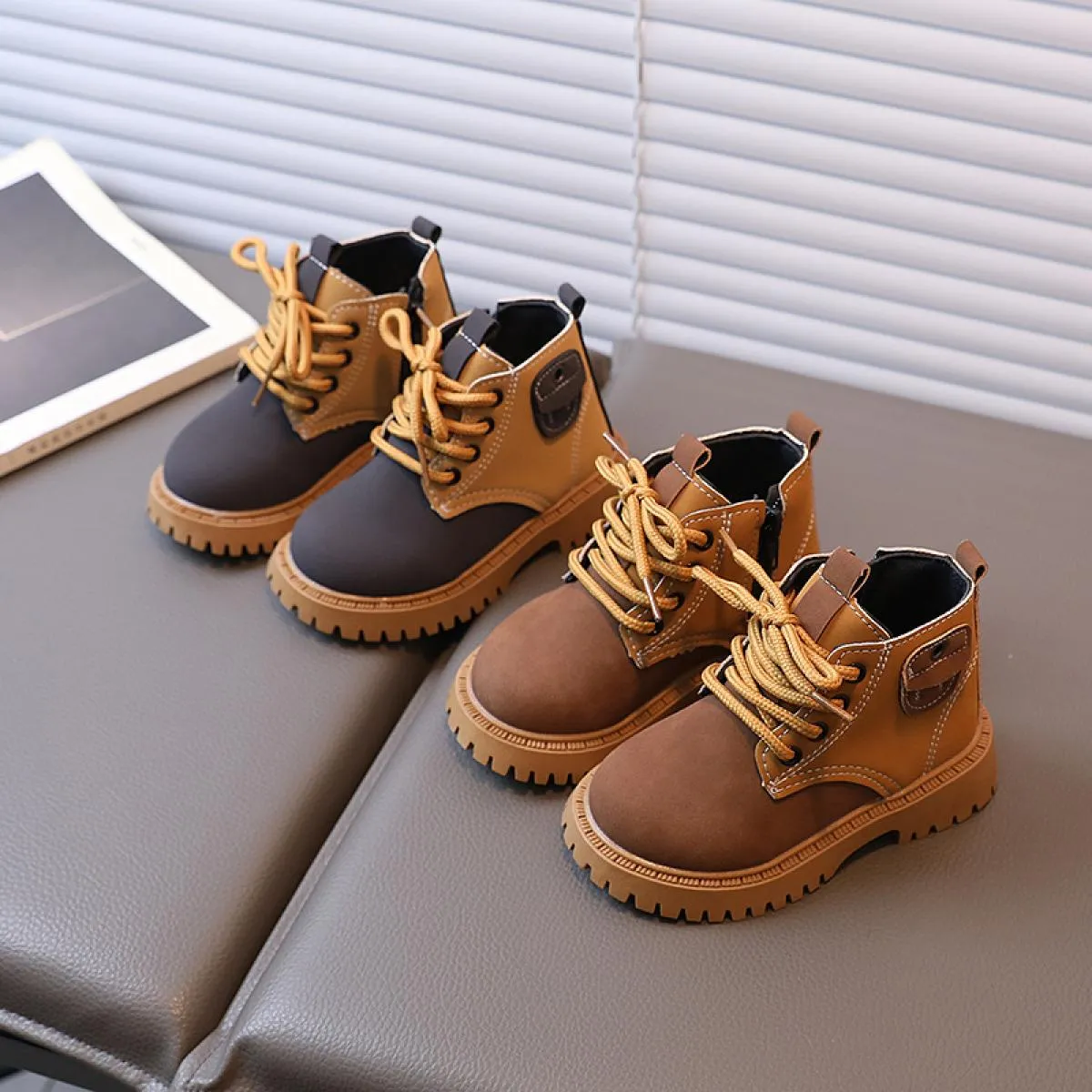 Scarpe per bambini in colore a contrasto Stivali Stivali stile street per bambini Ragazzo Tempo libero Stivali corti per ragazze