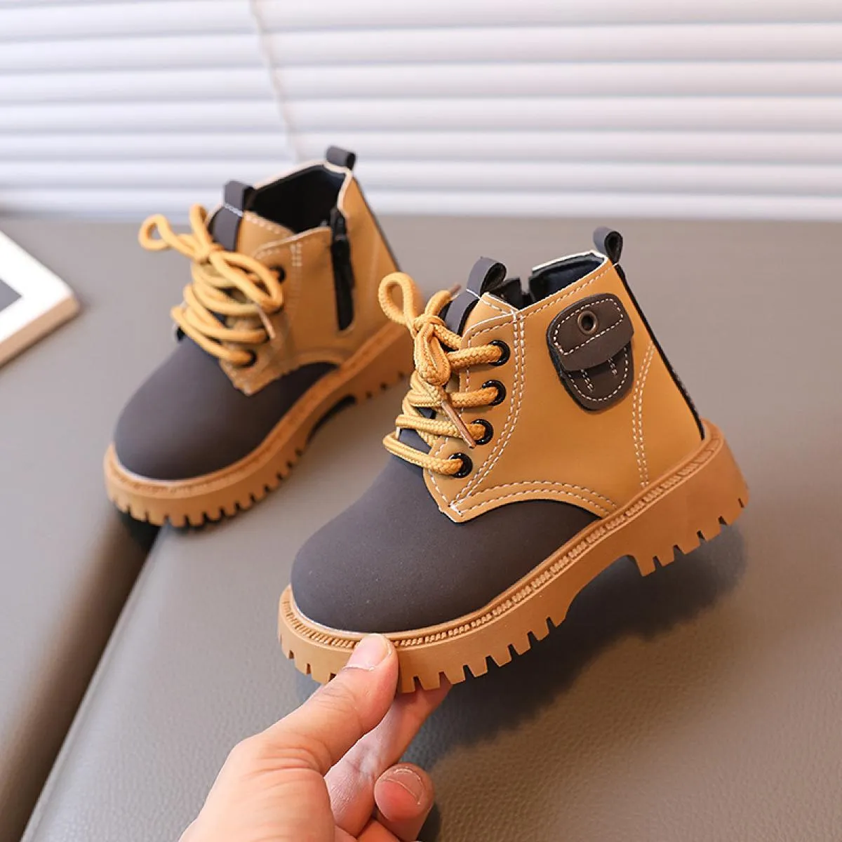 Scarpe per bambini in colore a contrasto Stivali Stivali stile street per bambini Ragazzo Tempo libero Stivali corti per ragazze