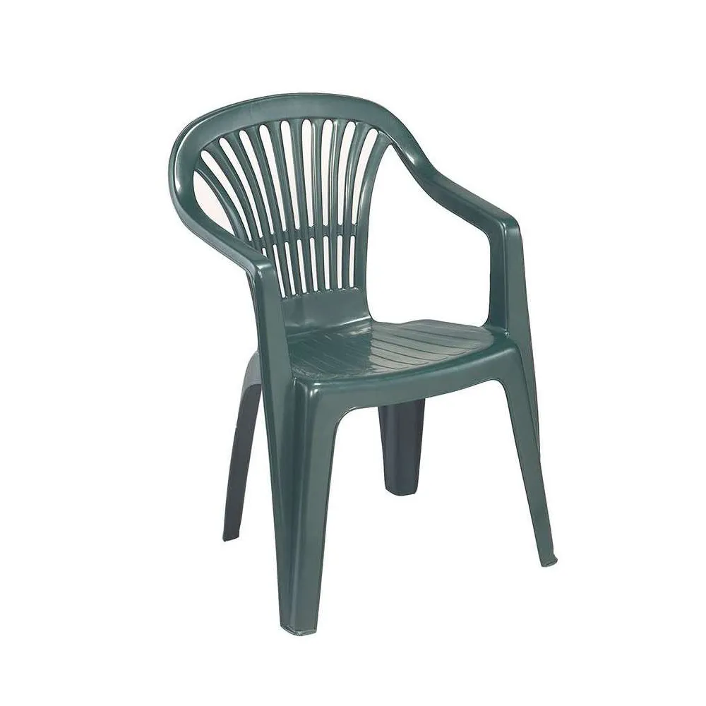 SEDIA POLTRONCINA PLASTICA VERDE POLIPROPILENE SCHIENALE BASSO IMPILABILE SCILLA 