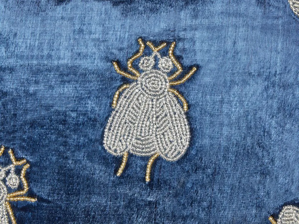 Set di 2 cuscini PENTAS Velluto 45 x 45 cm Blu marino Trama animale