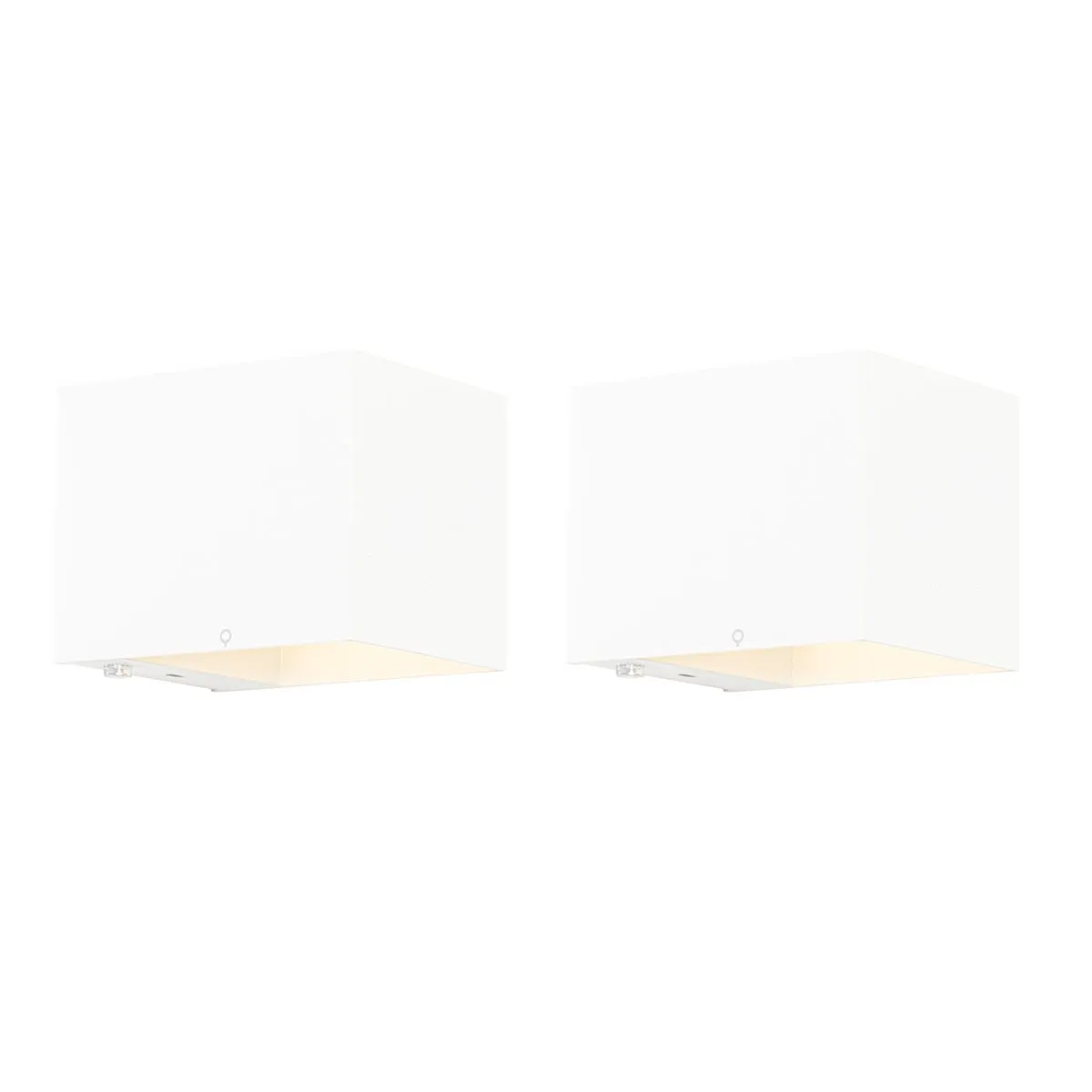 Set di 2 lampade da parete bianche con dimmer ricaricabili - Joris