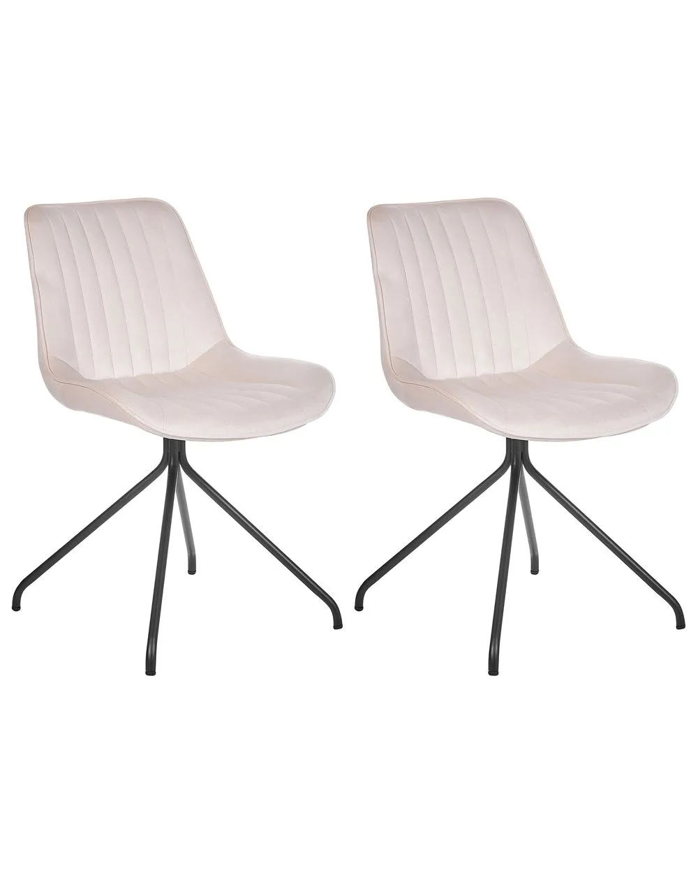 Set di 2 sedie da pranzo NAVASOTA Velluto Beige