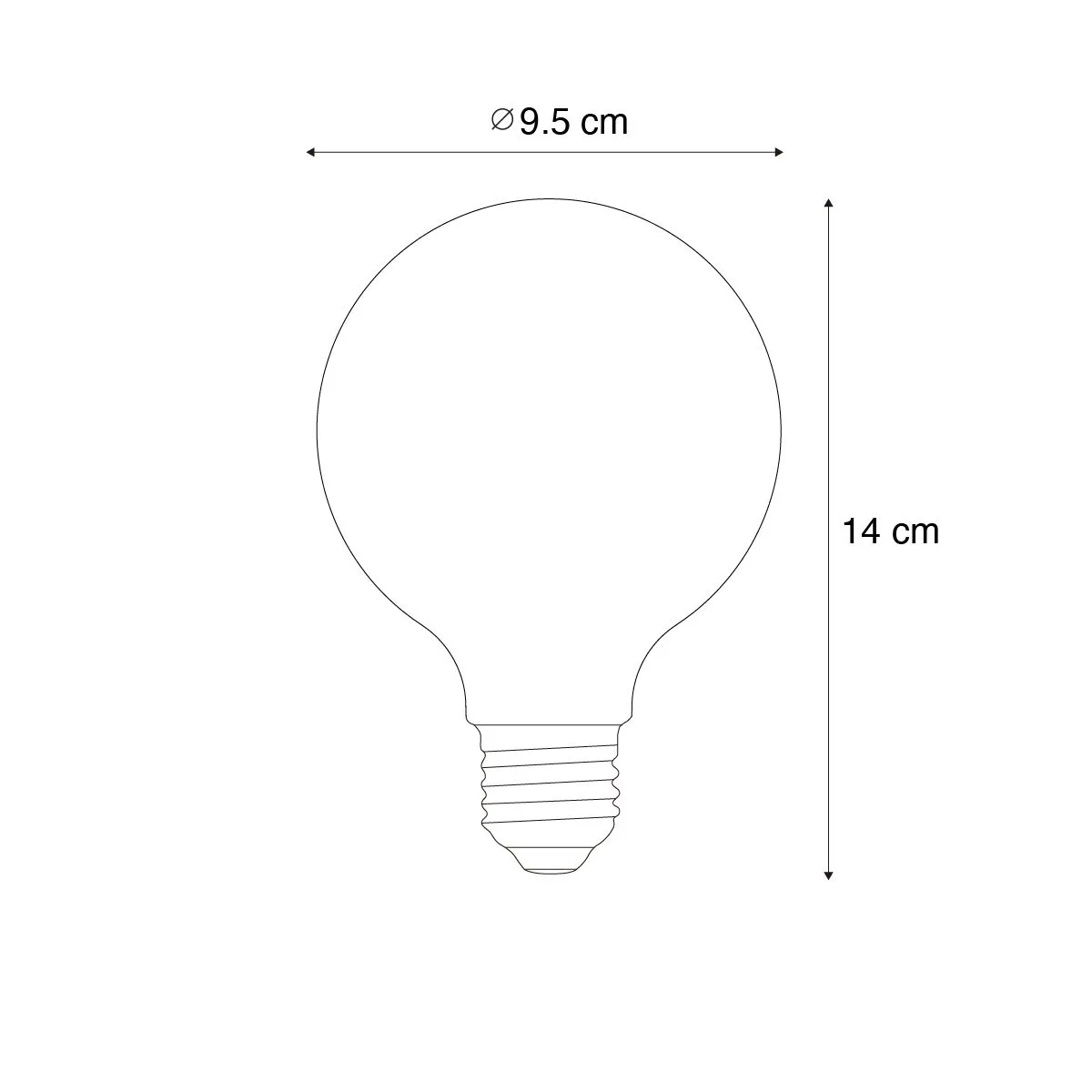 Set di 5 Lampadine LED intelligenti E27 dimmerabili G95 trasparente 7W 806lm 2700-6500K