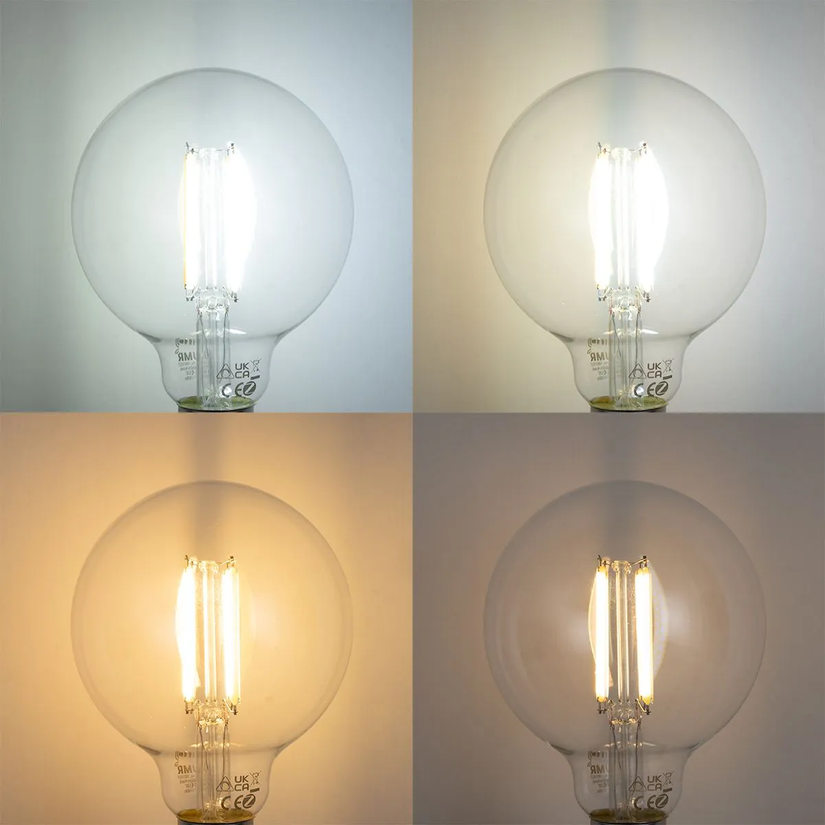 Set di 5 Lampadine LED intelligenti E27 dimmerabili G95 trasparente 7W 806lm 2700-6500K