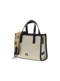 Shopping bag Rebelle VIRTUS SHOPPING S RAINBOW DOLLARO LAMINATO in laminato e pelle oro e nero