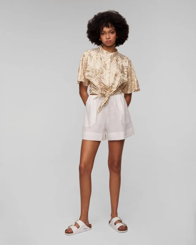 Shorts bianchi di lino da donna Kori