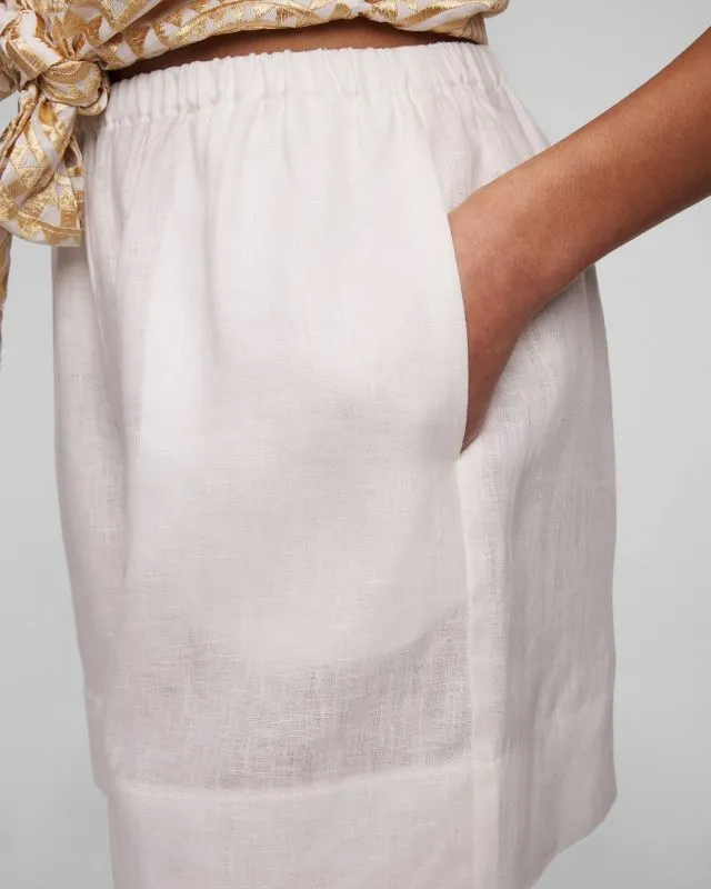 Shorts bianchi di lino da donna Kori
