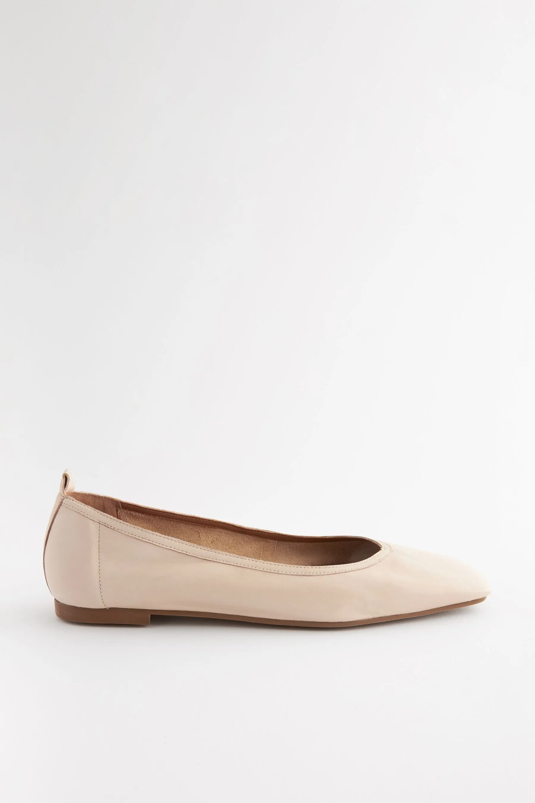 Signature - Ballerine in pelle con punta squadrata