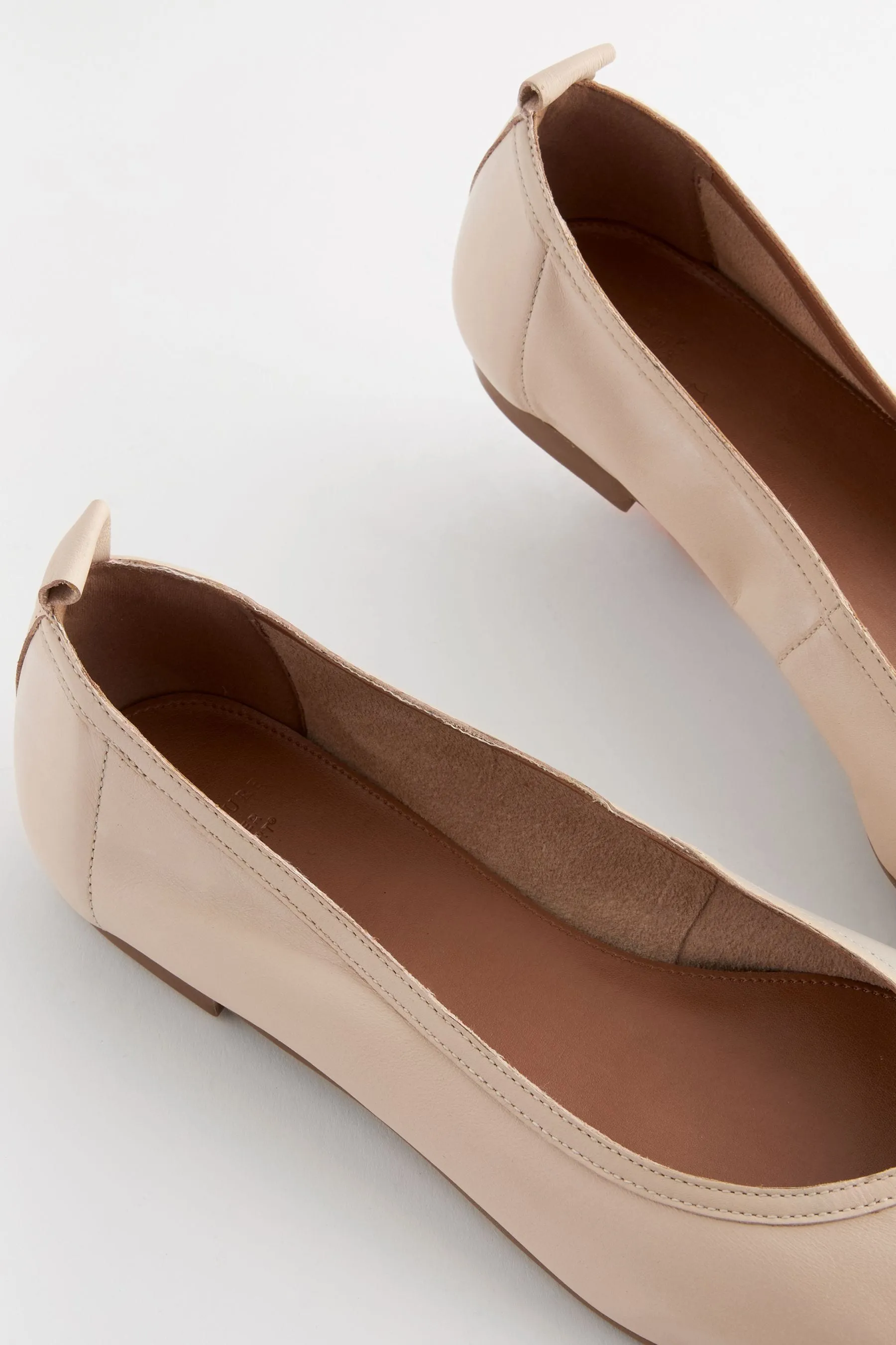 Signature - Ballerine in pelle con punta squadrata