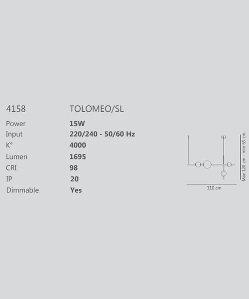 SIKREA Tolomeo/SL 4158 Lampadario Moderno a LED
