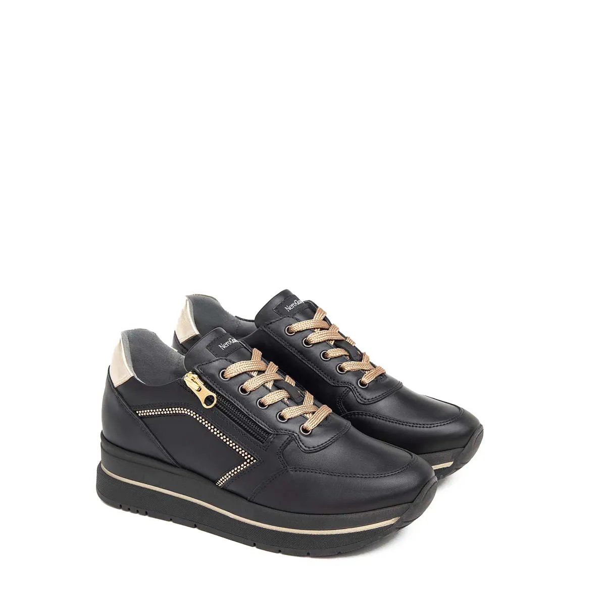   Sneakers Donna in pelle NEROGIARDINI I411555D