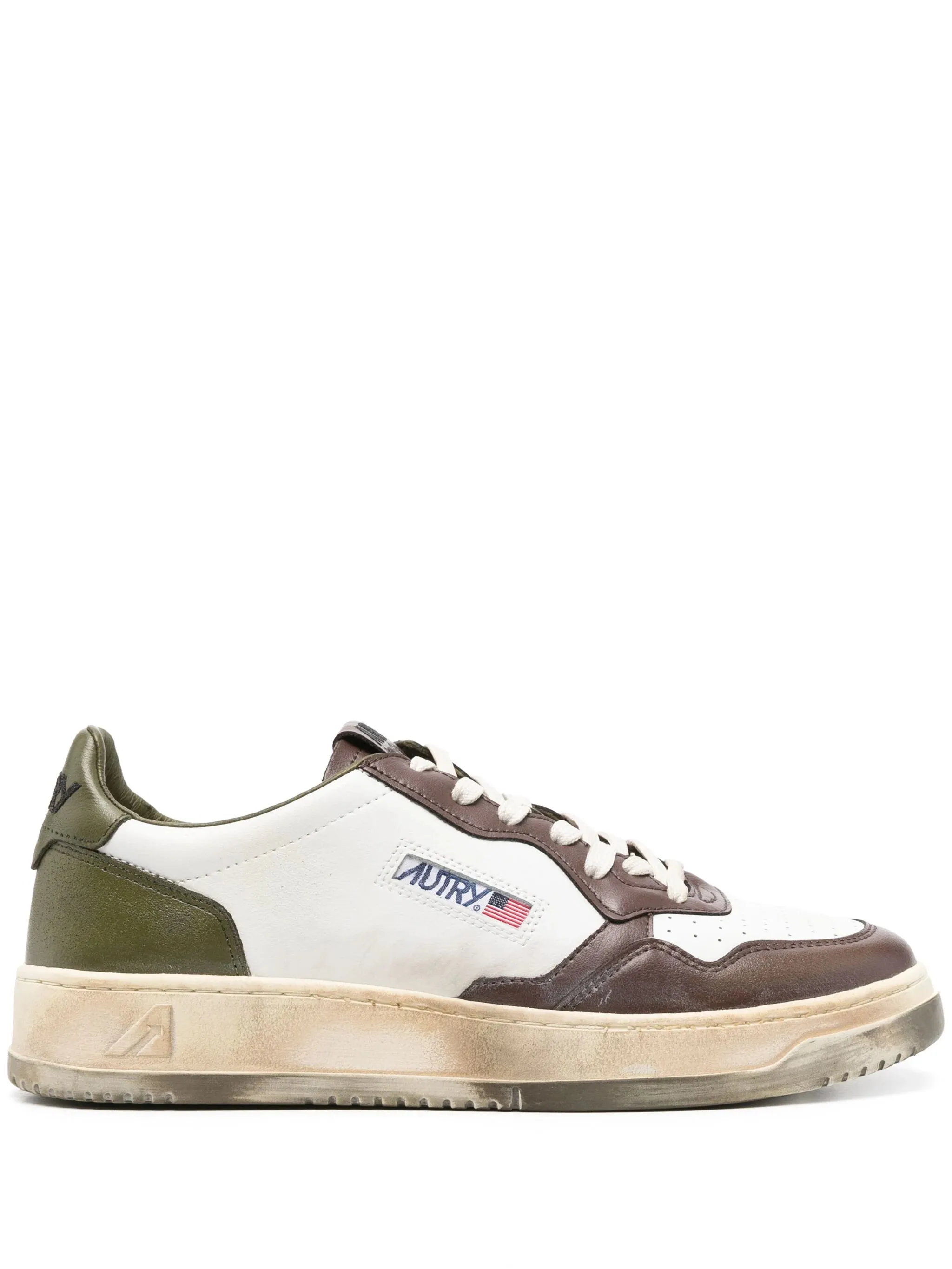Sneakers super vintage low in pelle