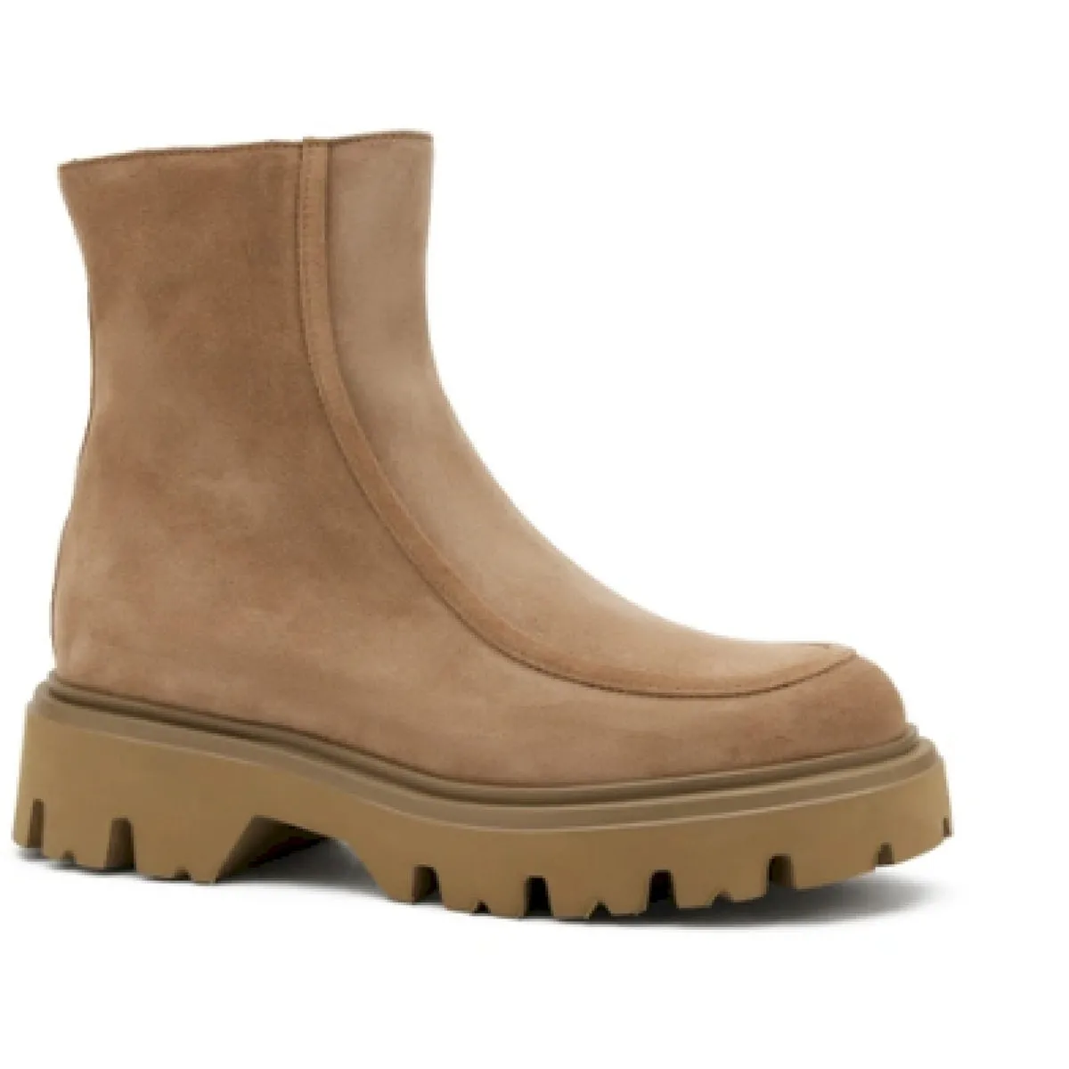 Stivaletto in pelle scamosciata con cucitura adler