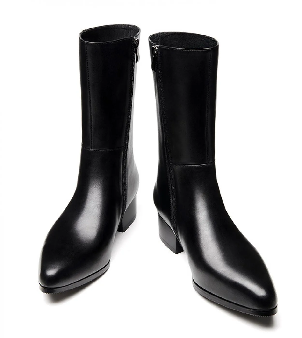 Stivali caldi da uomo invernali con tacchi alti 5 cm di altezza in vera pelle di lusso 2023 New Style British Trend Designer Man
