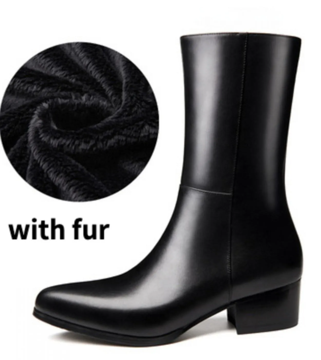 Stivali caldi da uomo invernali con tacchi alti 5 cm di altezza in vera pelle di lusso 2023 New Style British Trend Designer Man