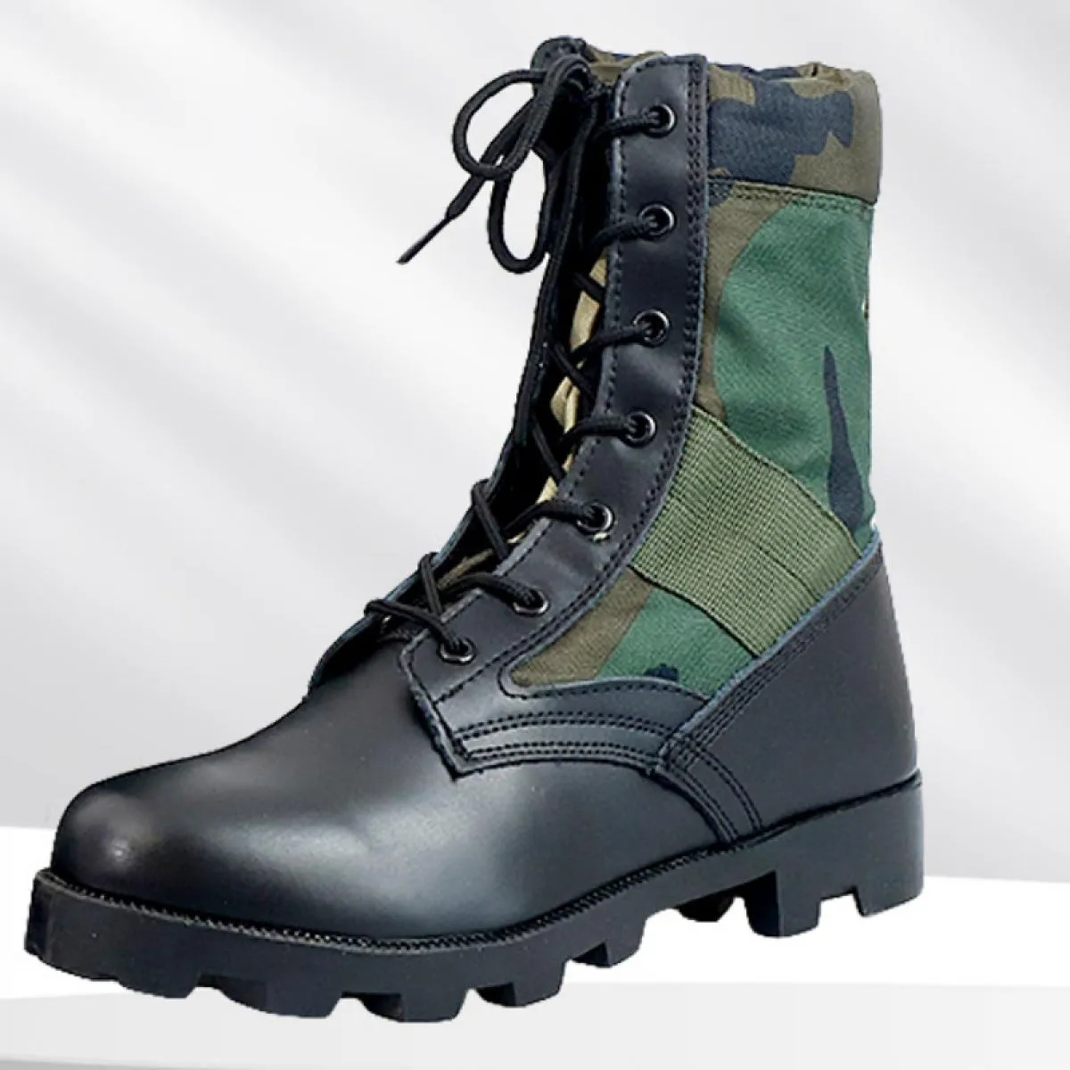 Stivali da deserto mimetici da uomo Stivali da combattimento da trekking primavera autunno Scarpe da ginnastica stringate con pu