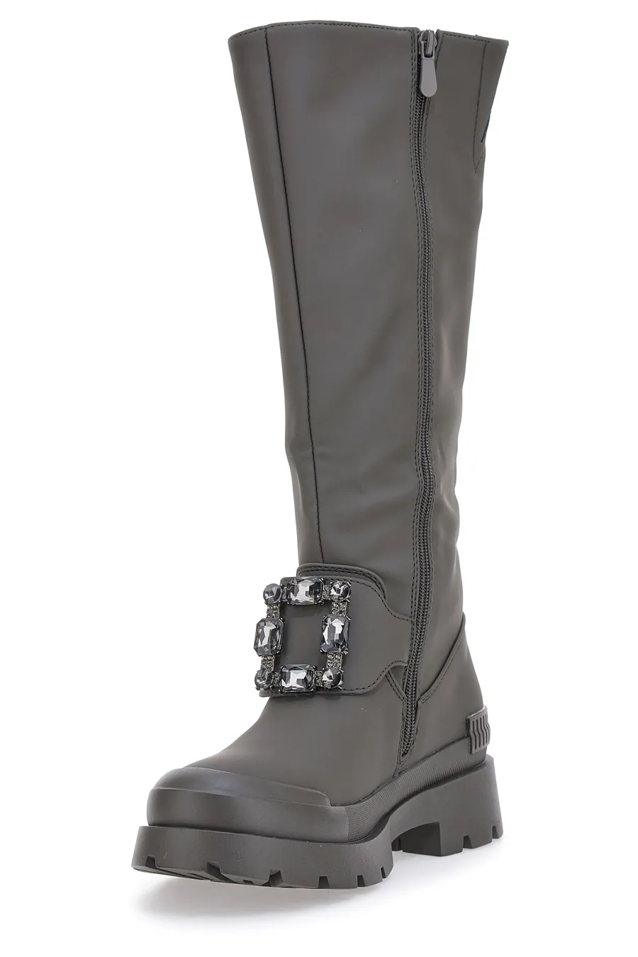 Stivali Grigi con Suola Chunky Gavi 810
