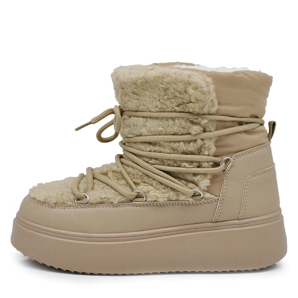 Stivali Mammut Camoscio Pelosi Pelliccia Pelo Montone da Donna Doposci 700-10