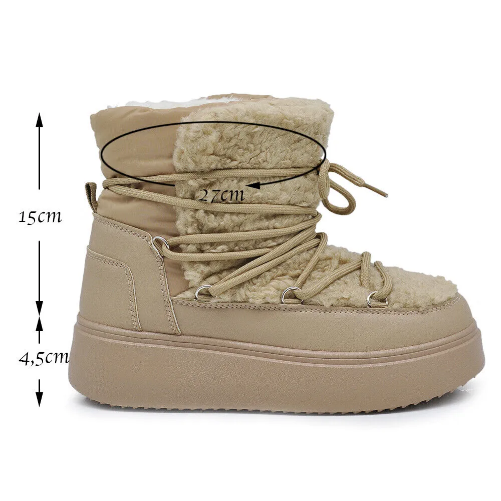 Stivali Mammut Camoscio Pelosi Pelliccia Pelo Montone da Donna Doposci 700-10