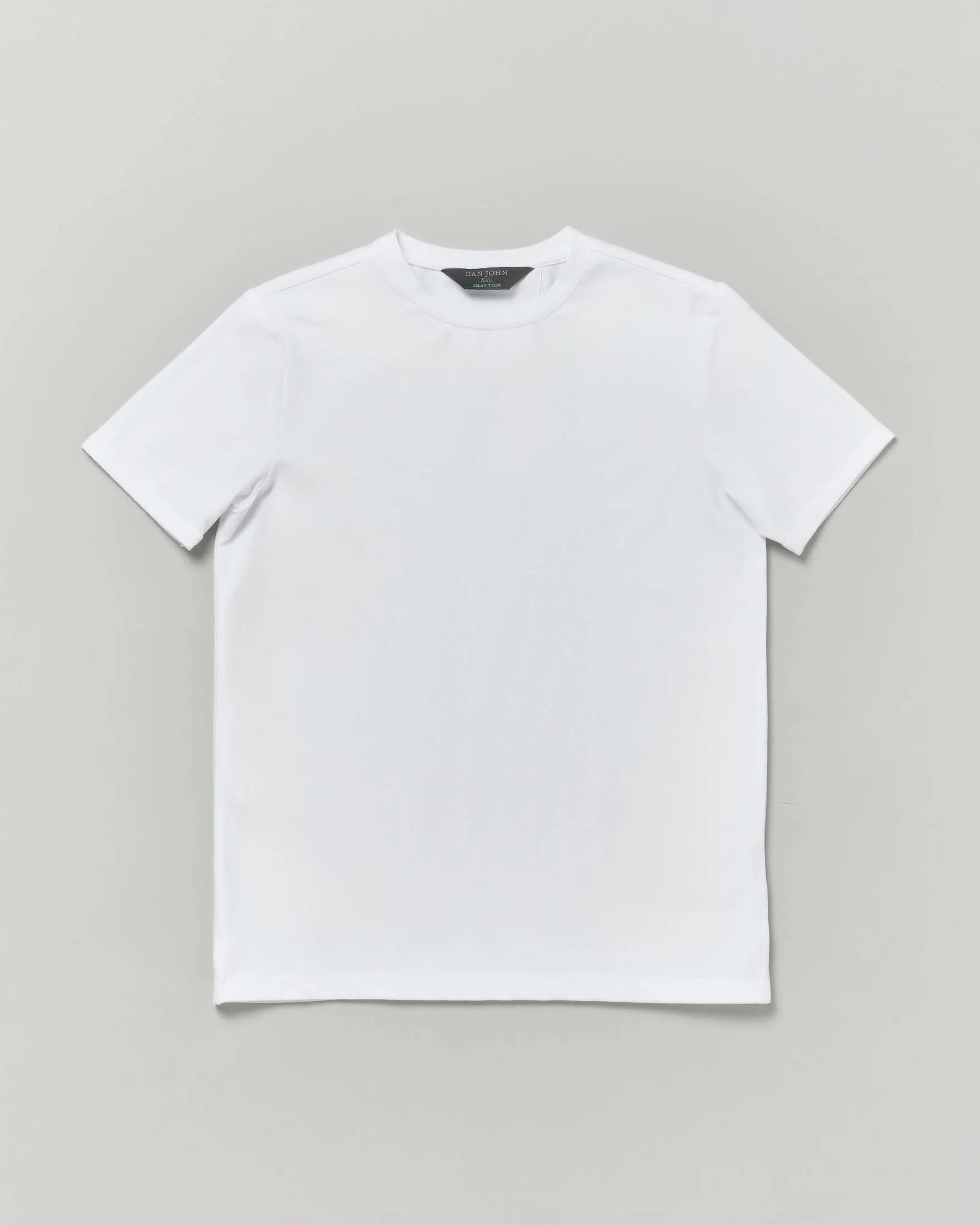 T-shirt bianca in micro piquè stretch a maniche corte 10-18 anni