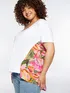 T-shirt con inserti floreali