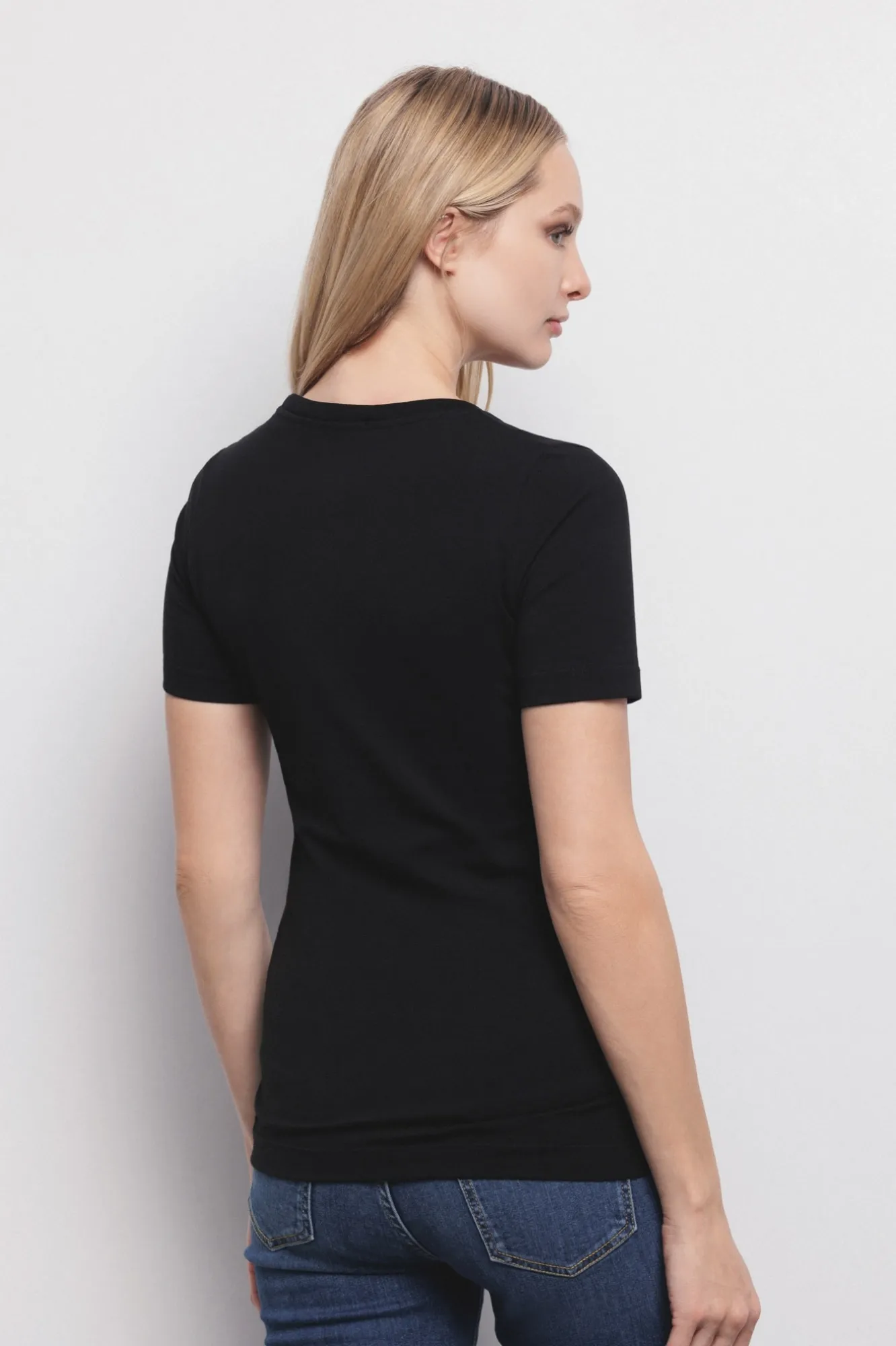 T-Shirt Mezza Manica In Jersey Nero - Gaëlle Paris