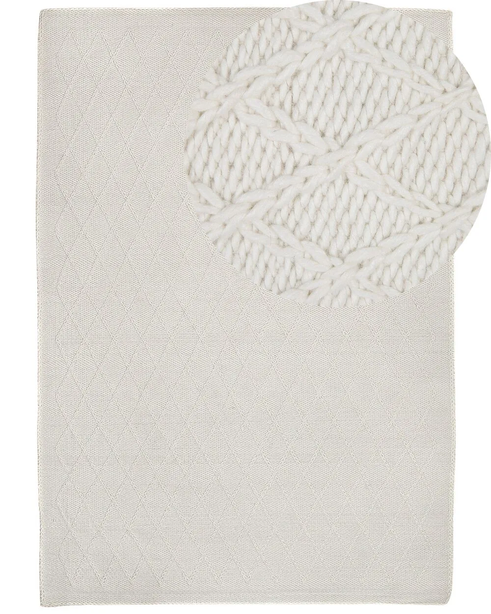 Tappeto decorativo bianco sporco 160 x 230 cm ERZIN