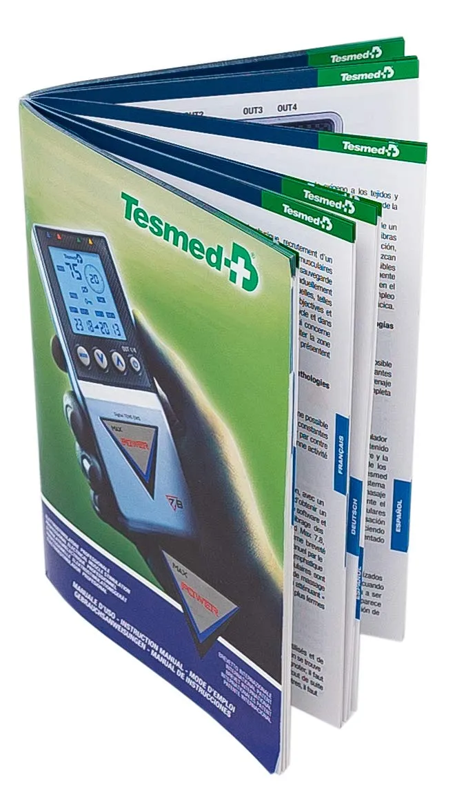 TESMED elettrostimolatore Muscolare Max 7.8 Power con 8 elettrodi- 125 tipologie di trattamenti: Addominali, potenziamento, Aume