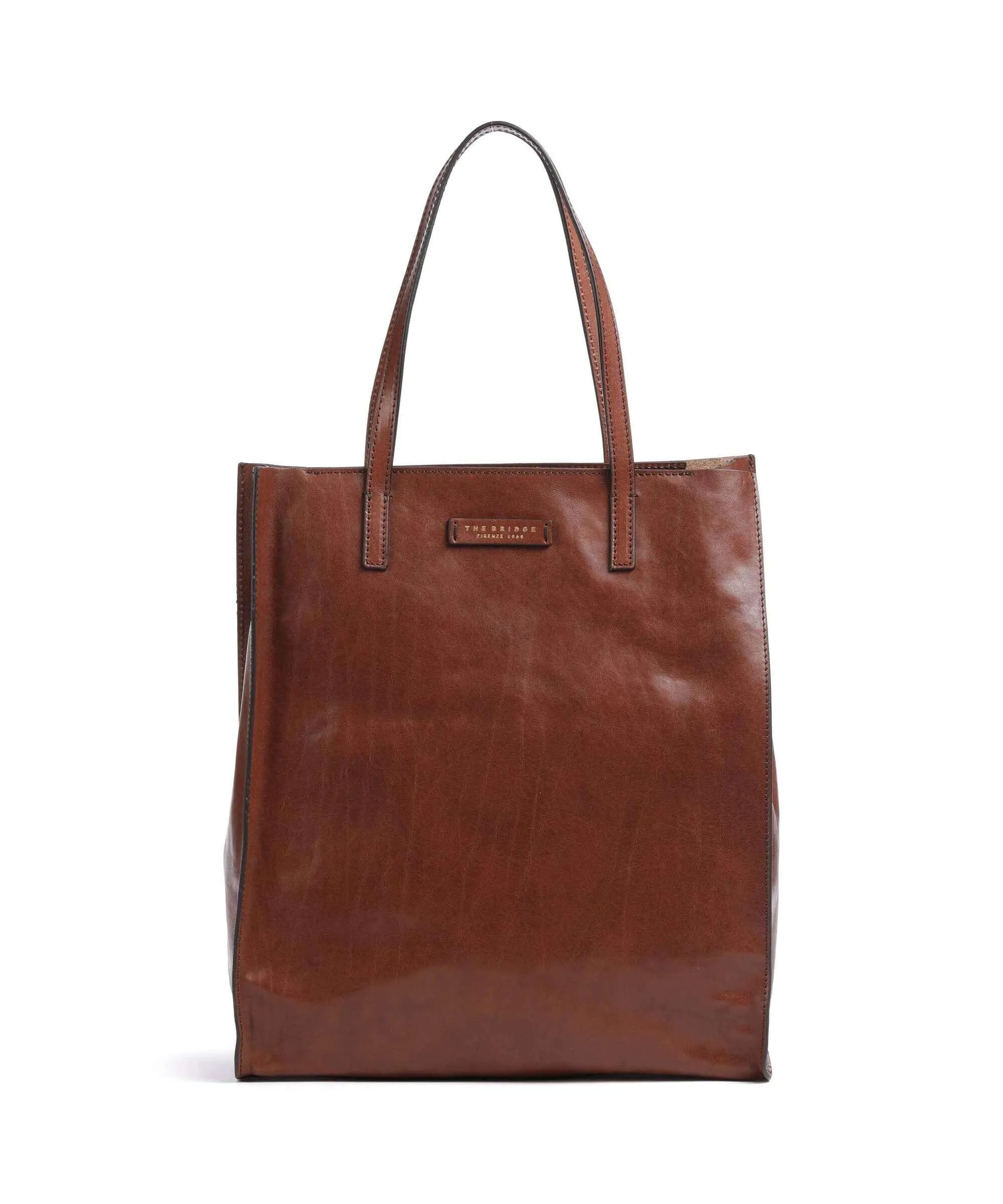  The Bridge Mirra Borsa shopper pelle di vacchetta finemente grana marrone  
