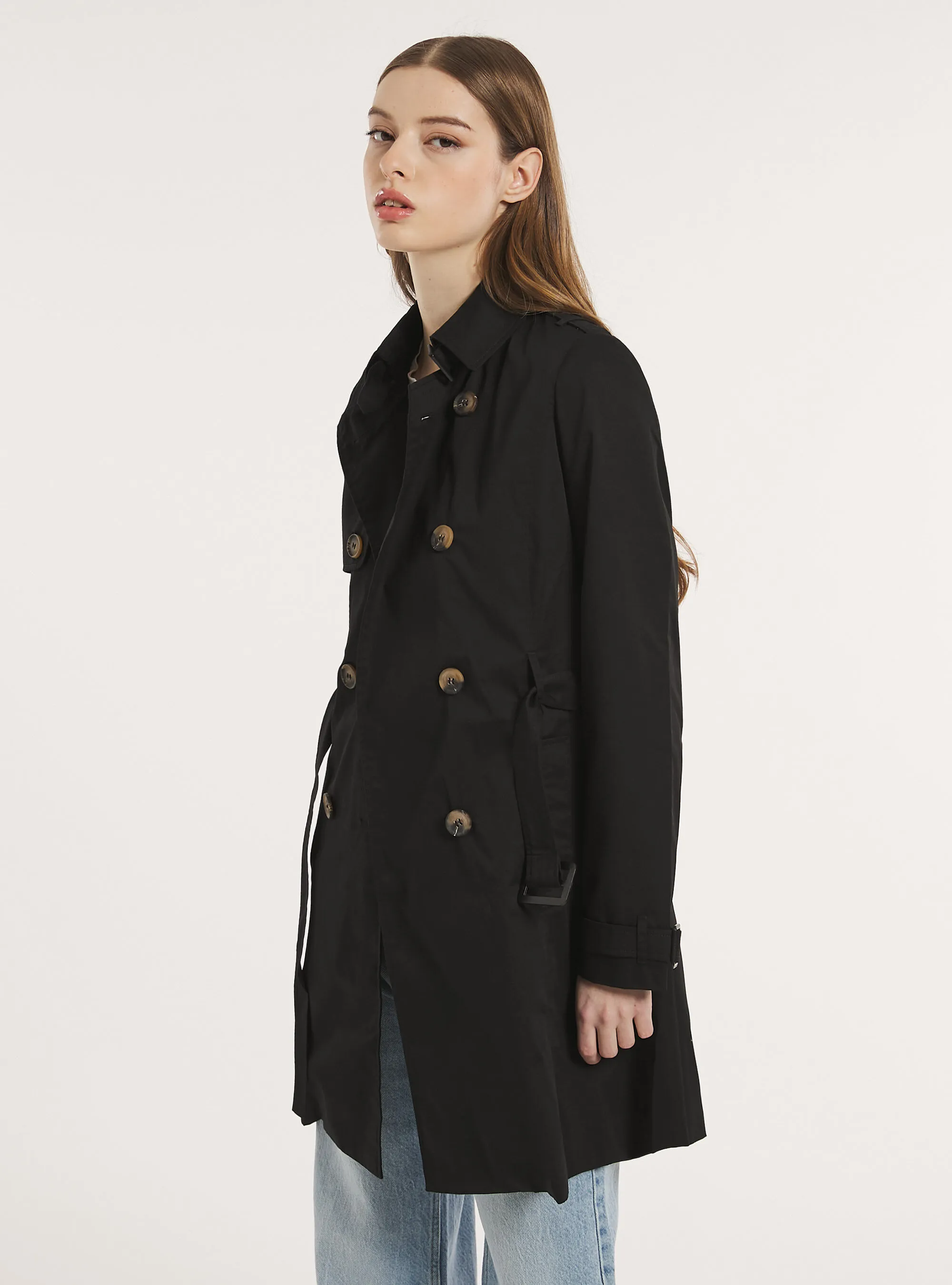 Trench morbido con cintura