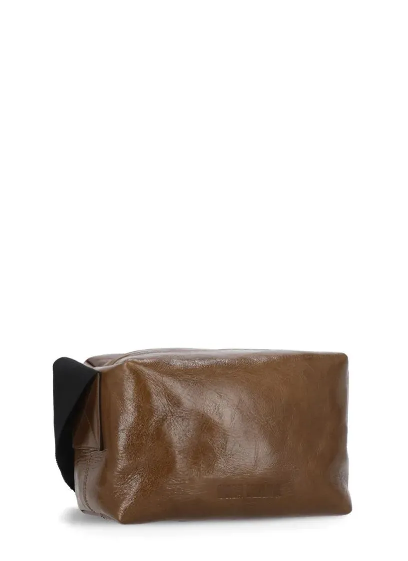 Uma Wang Leather Shoulder Bag Brown 