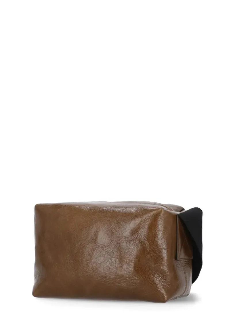 Uma Wang Leather Shoulder Bag Brown 