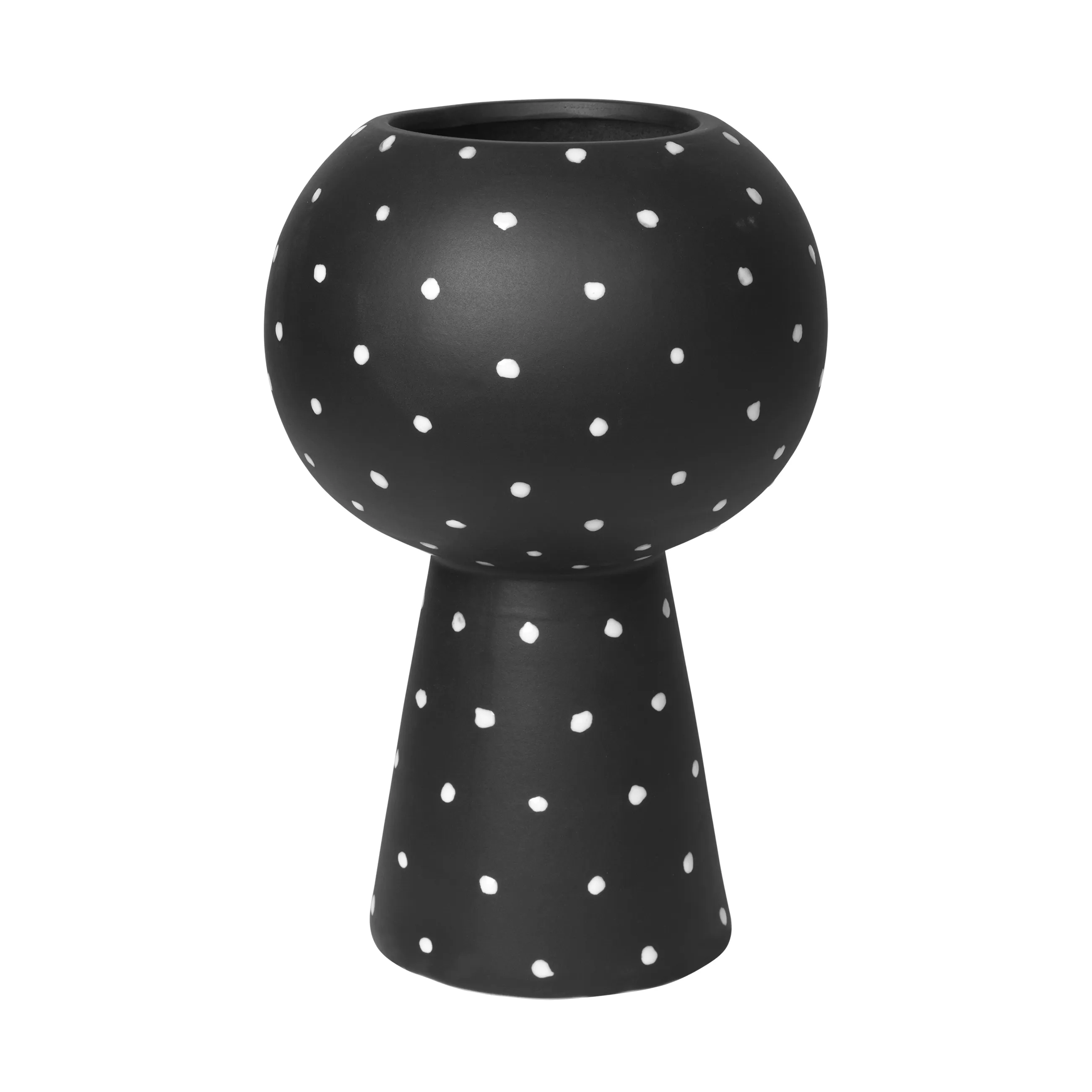 Vaso in ceramica Bella con piede 35 cm.jg{font-size:18px}turkish coffee black