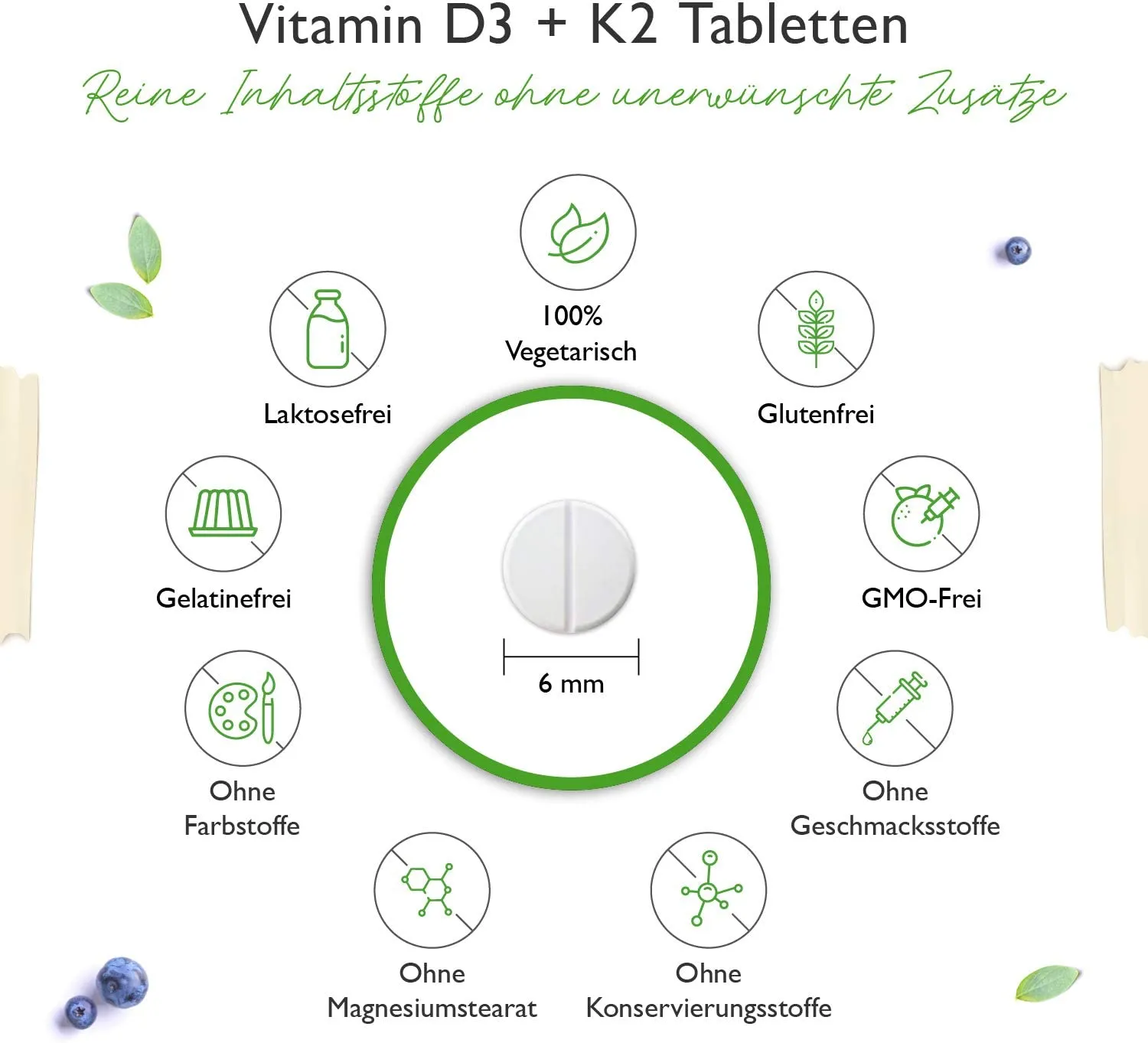 Vit4ever Vitamina D3 10.000 UI + Vitamina K2 200 mcg Menachinone MK7 Depot 180 Compresse 100% All-Trans (K2VITAL di Kappa) Testa