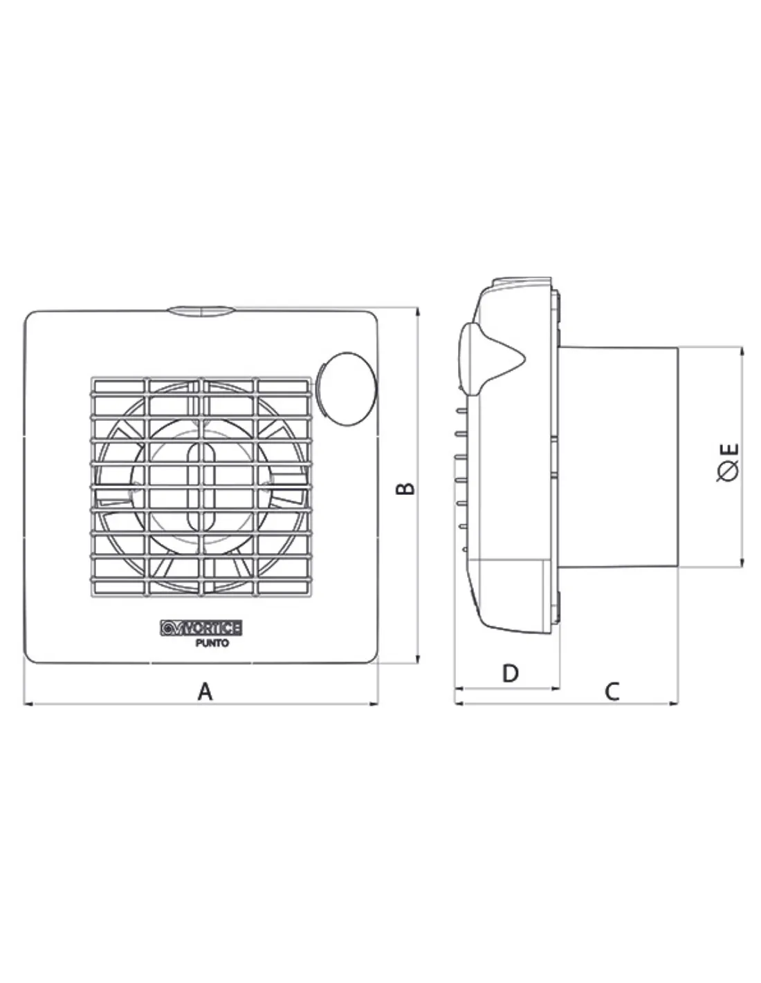 Vortice 11421 Aspiratore Elicoidale 150 mm da muro, 335 m3/h, Bianco, Apertura e chiusura alette automatica, MADE IN ITALY