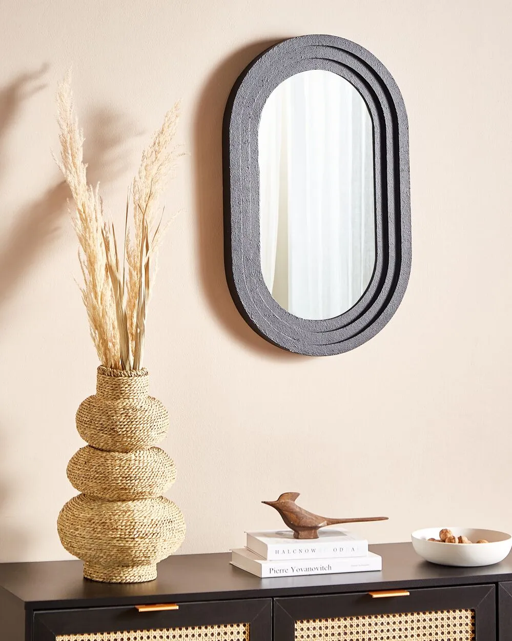 Wall Mirror MASSILLY 43 cm 69 cm Black