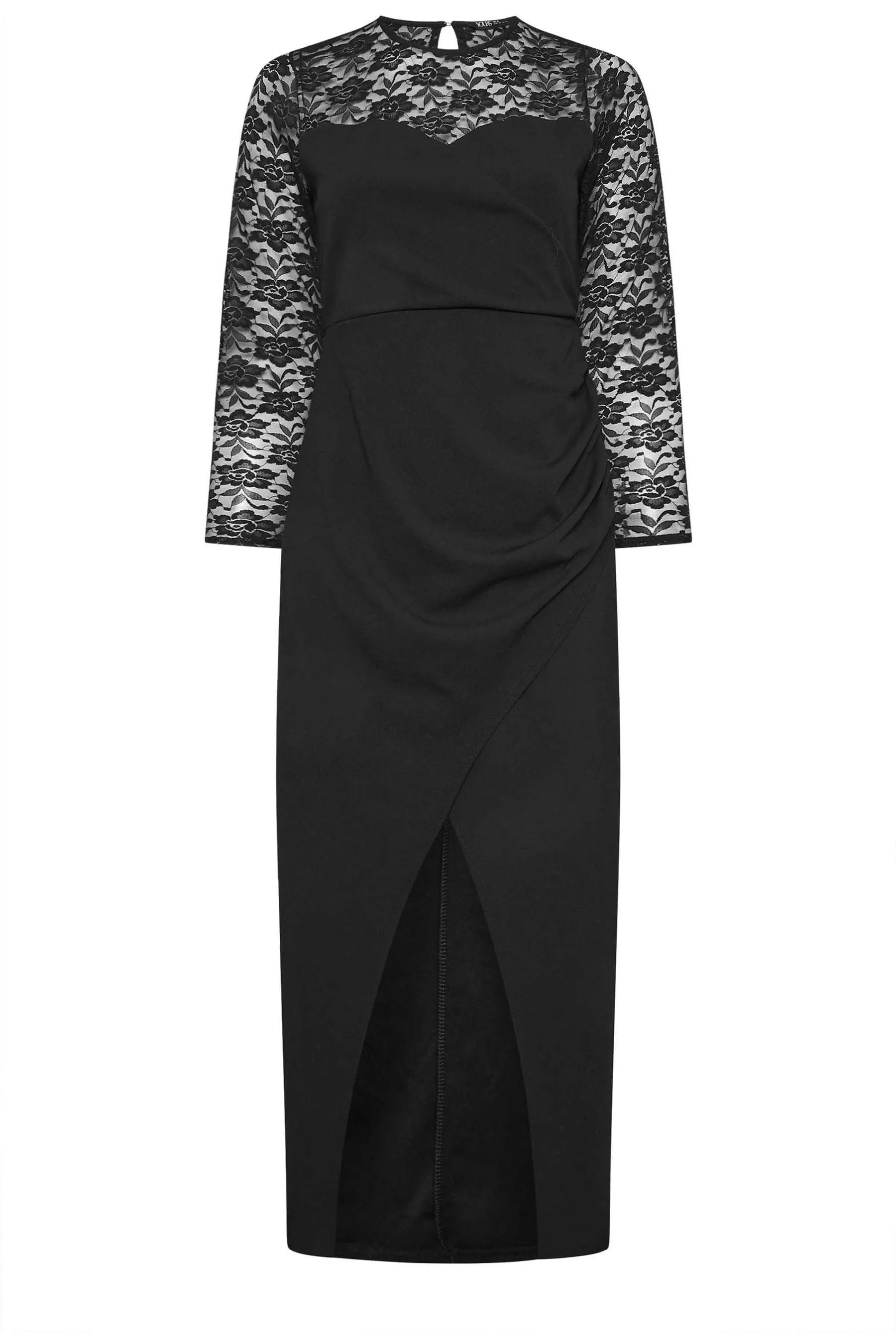 Yours Curve Pizzo - Abito maxi con scollo a cuore e fondo a tulipano