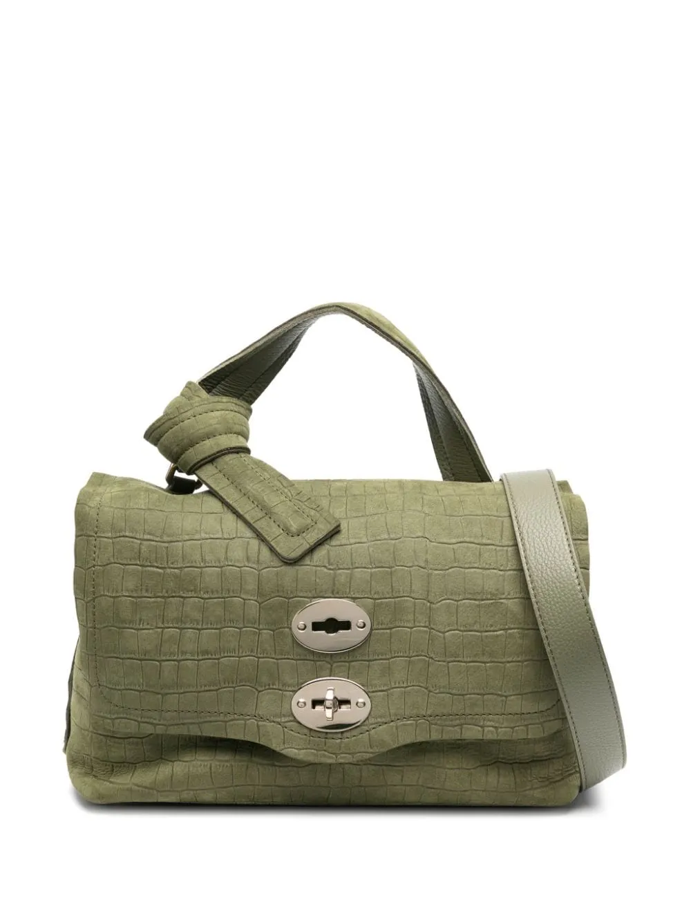 Zanellato Borsa Verde Donna Postina Jones Caiman Small