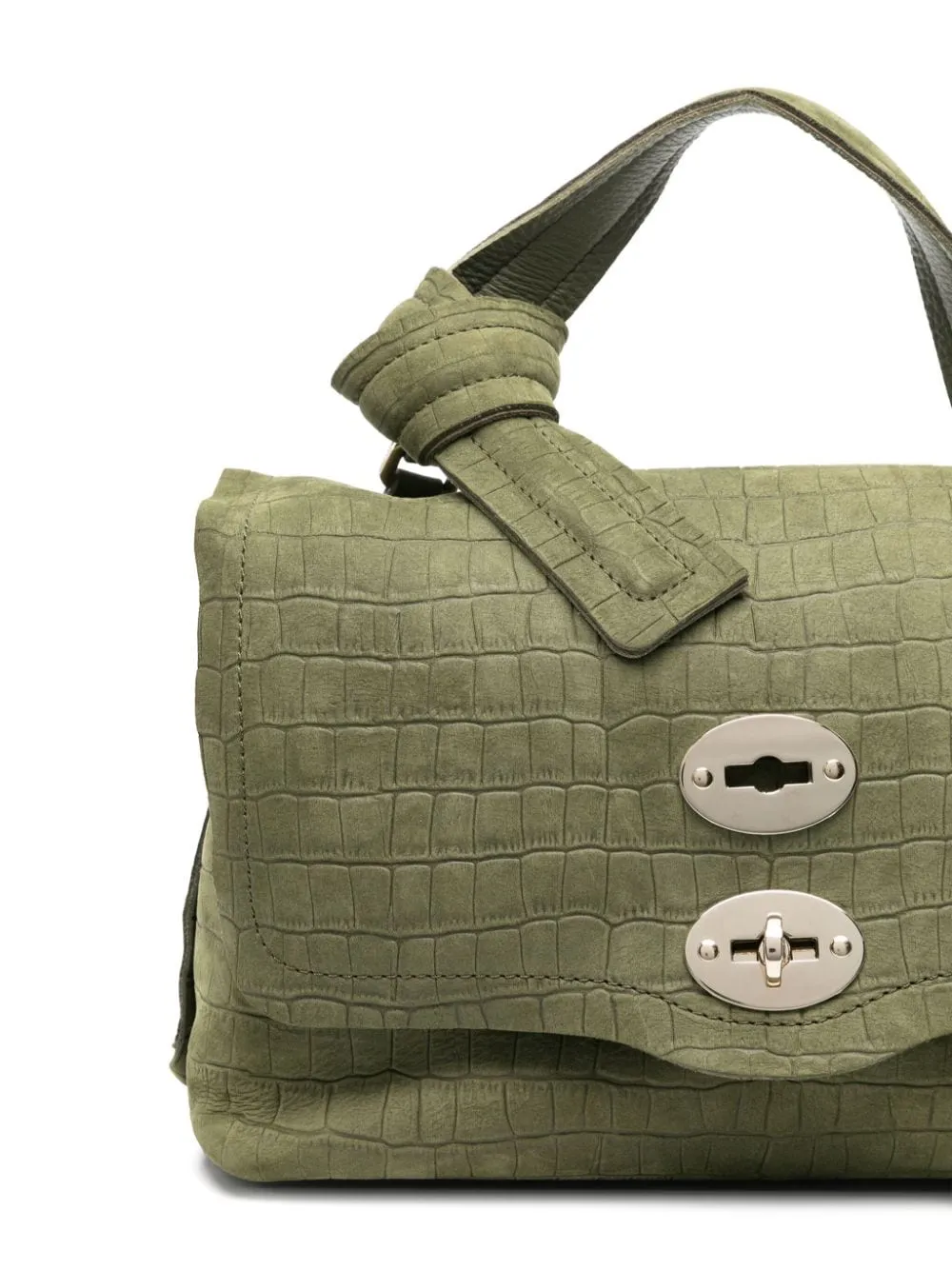 Zanellato Borsa Verde Donna Postina Jones Caiman Small